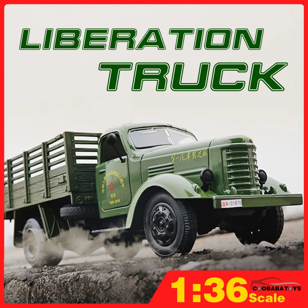 

Scale 1/36 Liberation Truck 18.5cm Metal Military Diecast Alloy Toys Car Model Trucks For Boys Kids Vehicles Hobbies Collection