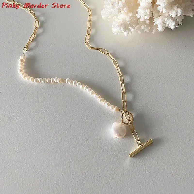 Женское Ожерелье с натуральным пресноводным жемчугом элегантное ожерелье