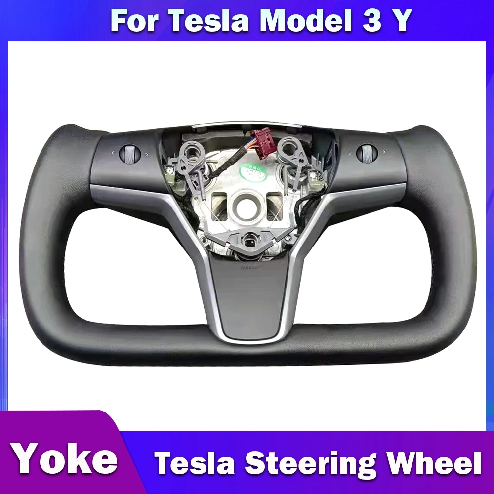 Кокетка Carbar кожаный гоночный руль для Tesla Model 3 Y 2017-2021 с углеродным волокном и