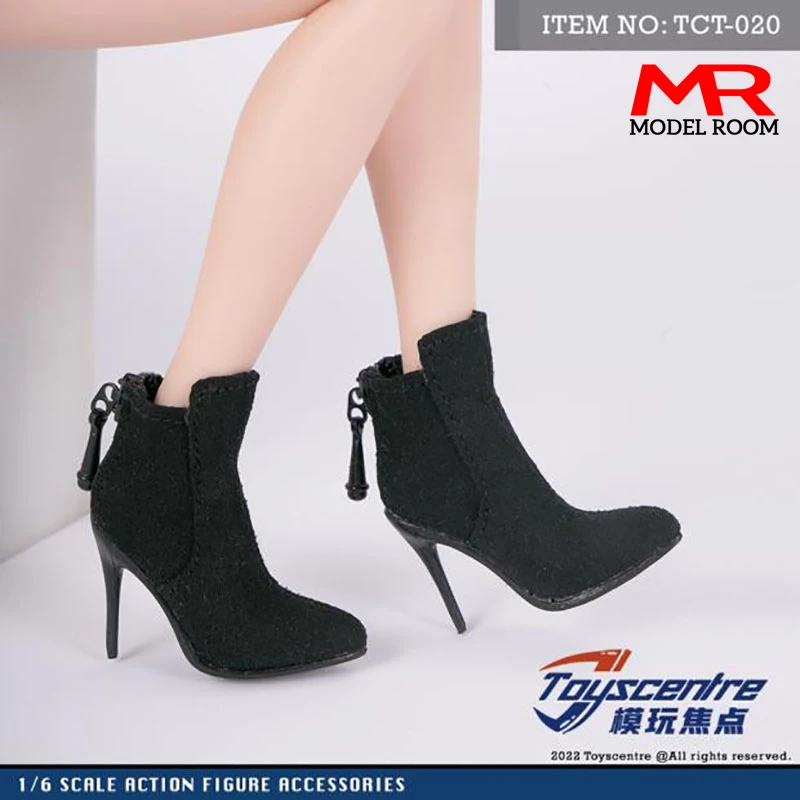 

Toys Centre TCT-020 1/6 Female High-heel Boots Black Shoes Model Clothes Accessories Fit 12'' Action Figure Body Dolls