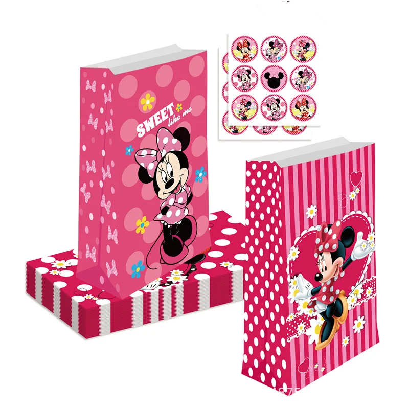 12 шт. одноразовые подарочные пакеты Минни Маус