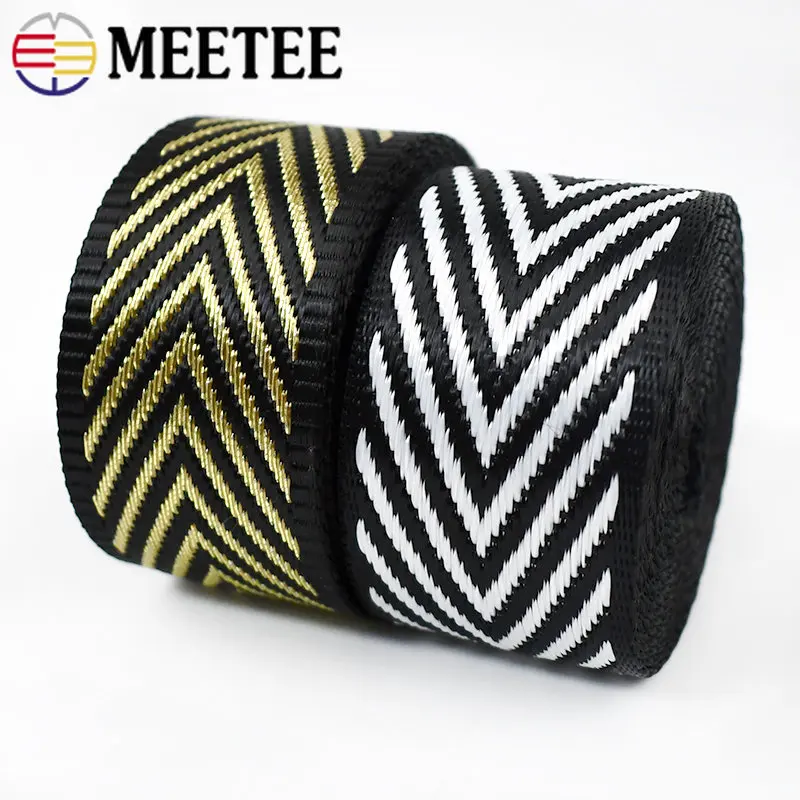 

2Meters 38mm Nylon Webbing Jacquard Decotative Ribbon Tape Bag Strap Safety Band Belt Backpack Clothes Sewing Supply Accessories