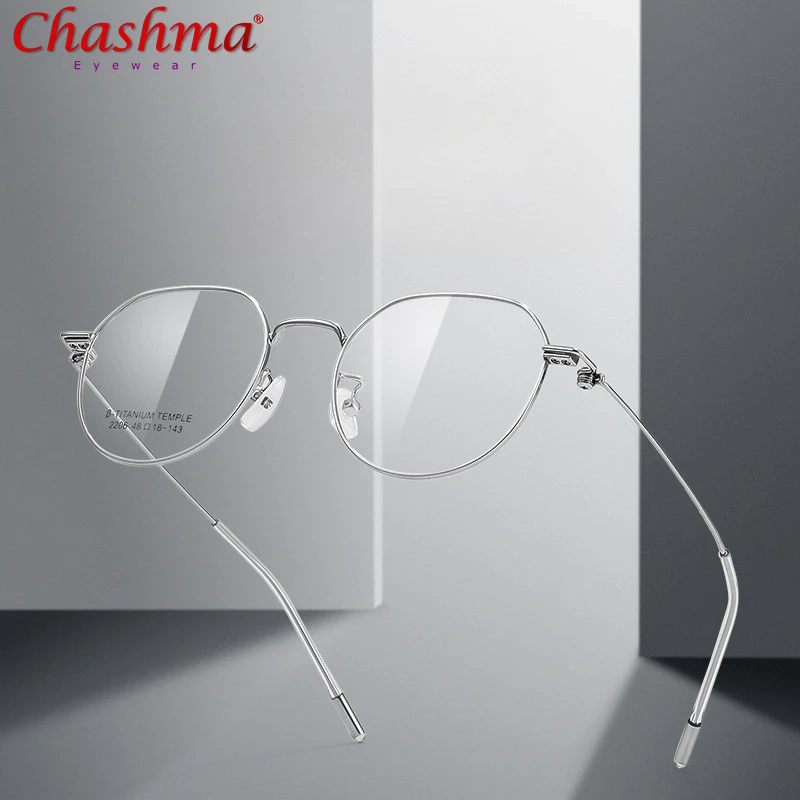 Оправа для очков из чистого титана женские ультралегкие круглые очки 2206 по
