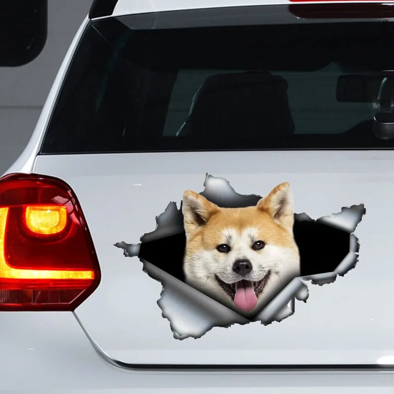 

Akita Inu car decal Funny dog car sticker crack vinyl car stickers car decals decorative brand motorcycle accessories