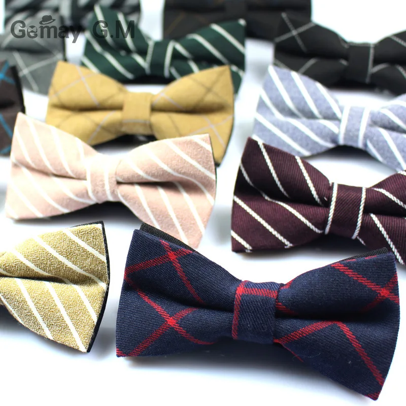 

Men's bow tie cotton jacquard cotton plaid striped bow wedding bow