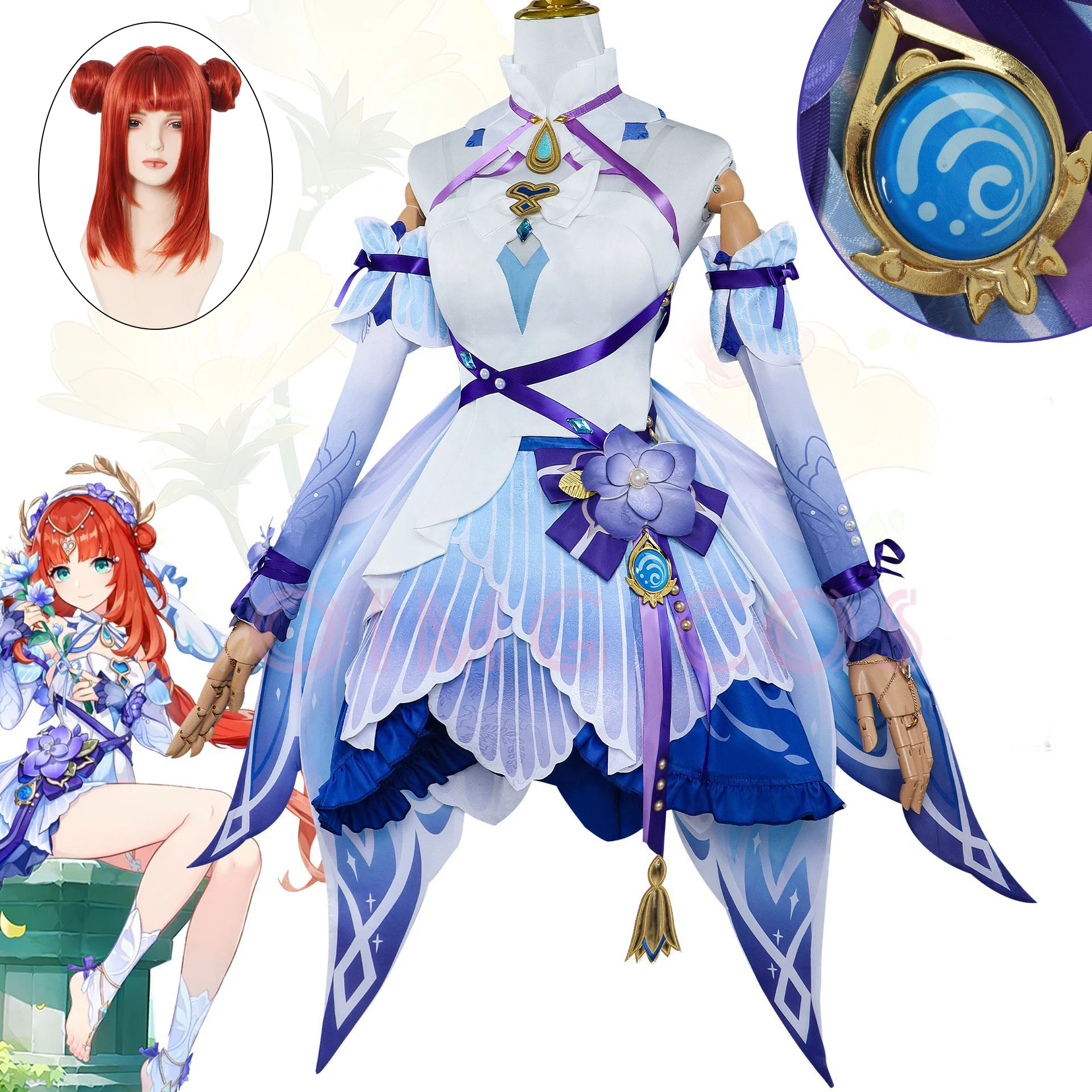 Костюм для косплея Nilou Genshin Impact Карнавальная форма парик костюмы с персонажами из