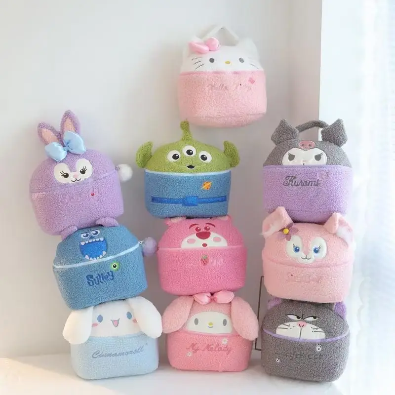

Cartoon Sanrios Plush Cosmetic Bag Hello Kittys Anime Kuromi Mymelody Cute Girl Toiletries Travel Storage Bags Festival Gifts