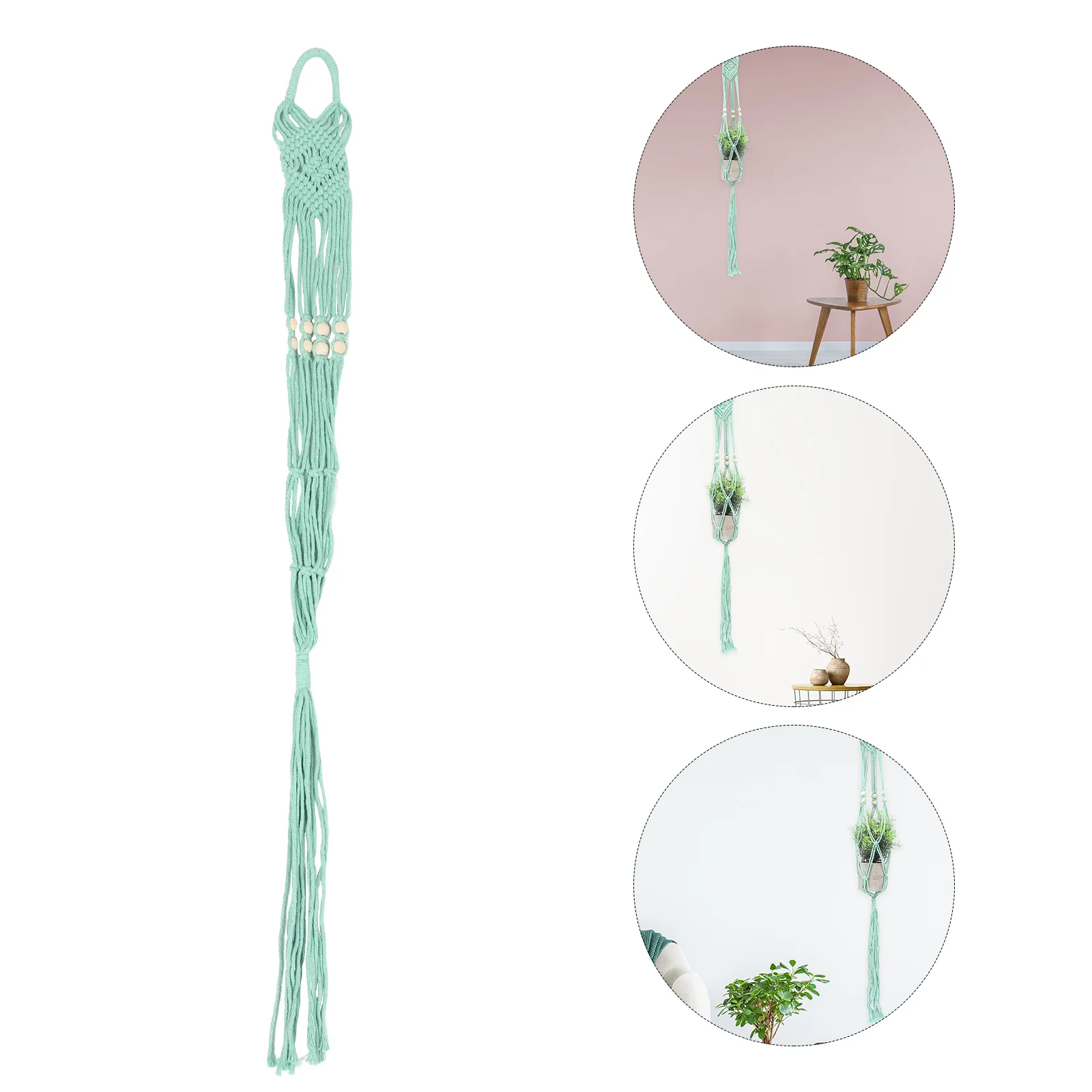 

Hangingbasket Hanger Flower Net Woven Macrame Bag Pot Holder Planter Rustic Indoor Rattan Wall Planters Garden