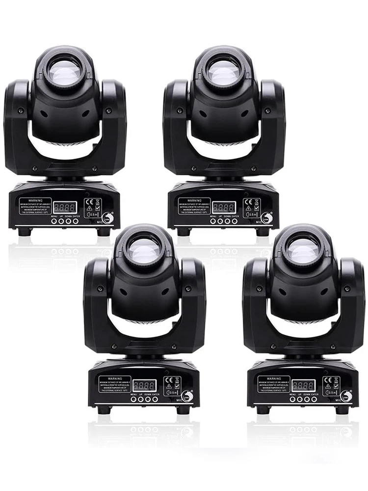 

4Pcs DJ Moving Head Lights 25W LED Spot Beam Light ​8 GOBO Stage Light RGBW 4 Color Wash Lighting DMX Control for Party Disco