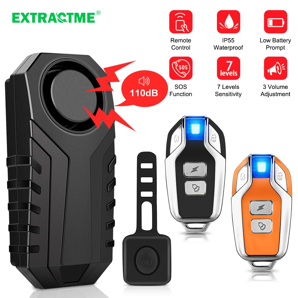 

Сигнализация для мотоцикла Extractme 113dB с защитой от кражи и беспроводной вибрацией