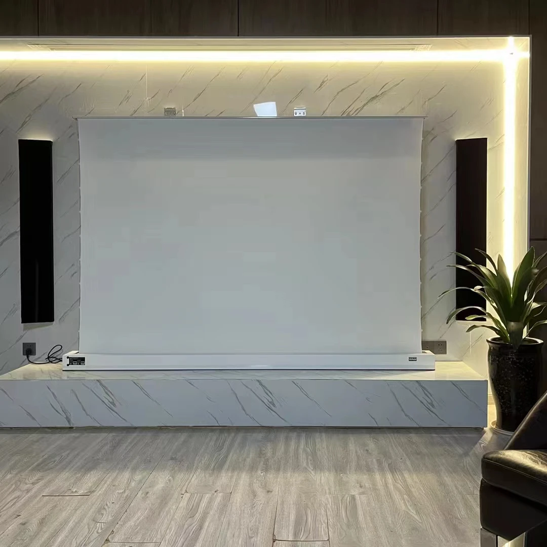 

Электрический самовосстанавливающийся проектор с язычком, экран 100 дюйма с кинотеатром, белый ПВХ роликовый 4k HD Проекционный экран, домашний кинотеатр