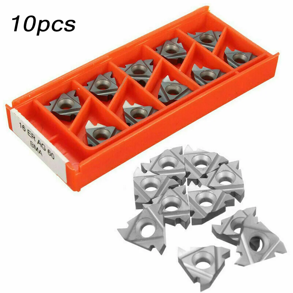 

10pcs 16ER AG60 Thread Turning Tool Carbide Insert For SER1616H16 Steel Processing CNC Metal Lathe Tool Cutting Turning Insert