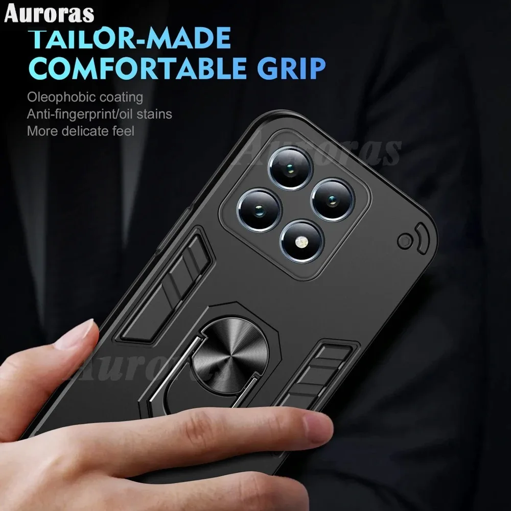 Противоударный бронированный чехол для Xiaomi 14T мягкий силикон + ПК металлическое