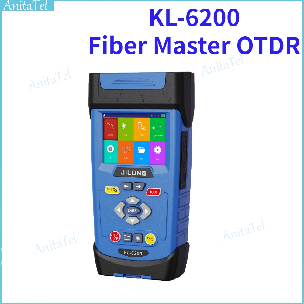 

New JILONG KL-6200 Fiber Master OTDR Build-in OPM VFL OLS FIP 1310/1550/1625nm Link Map OTDR Smart OTDR can 1:32 Splitters