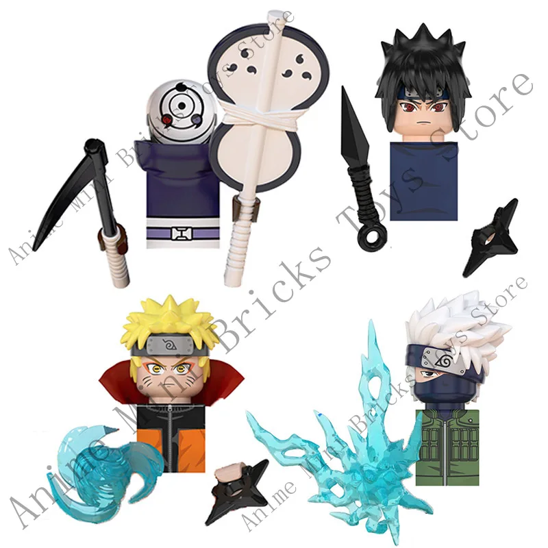 

Wm6105 Naruto building blocks anime bricks Sasuke Kakashi mini action toy figures puzzle game assemble toys kids gifts