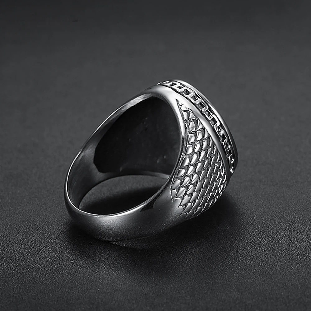 Классическое мужское кольцо из нержавеющей стали с крестом в стиле панк