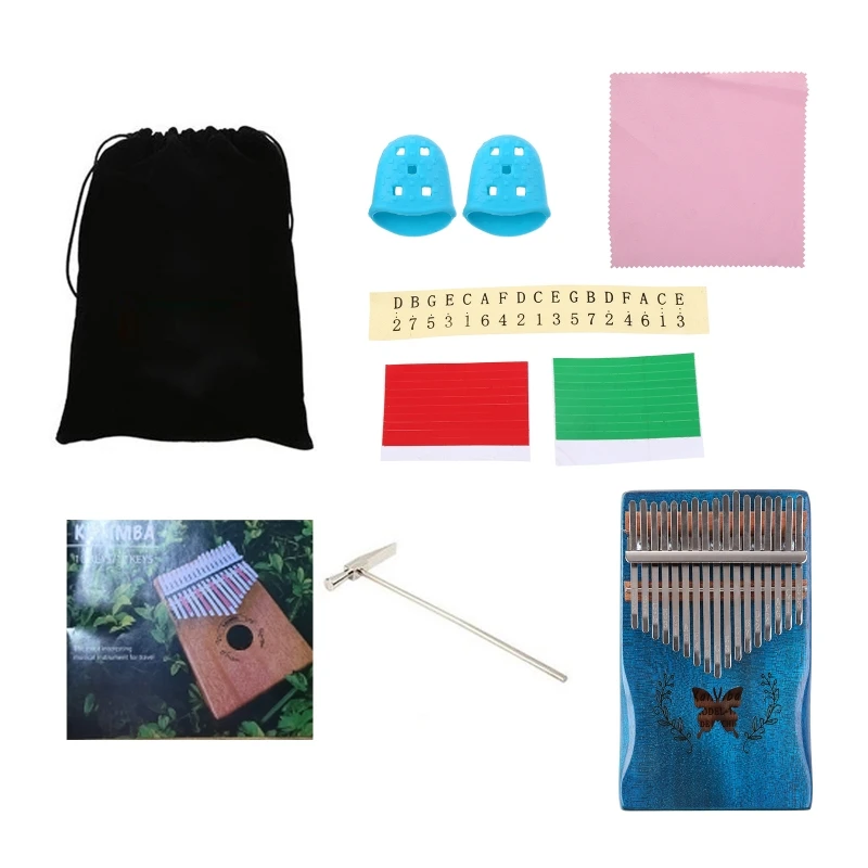 

Luxury Kalimba - 17 Keys Thumb Piano Include Tuning Hammer and Study Instruction. Unique Gift for Kids Adult Beginners P