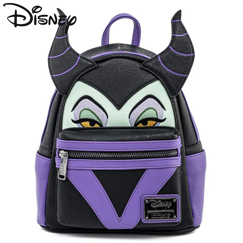 

Disney PU Leather Maleficent Backpack Around Maleficent Women's Backpack Girls Casual School Bag Halloween Props Christmas Gifts