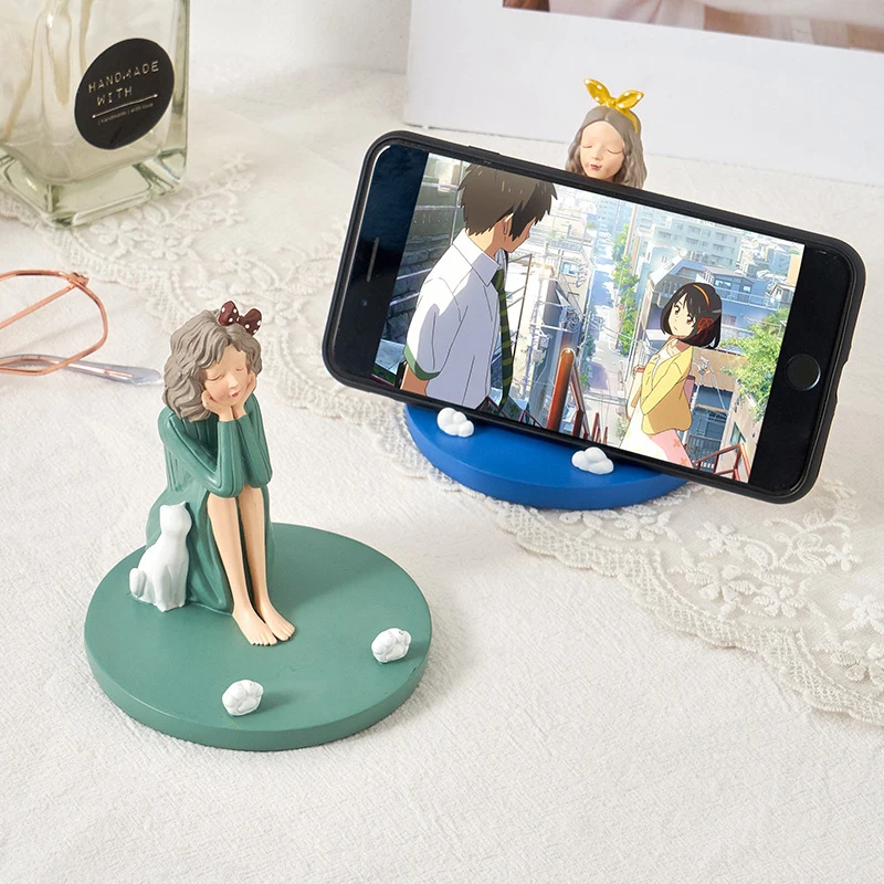 

Nordic Style Creative Personality Cute Net Red Girl Lazy Phone Holder IPad Holder Home Desktop Resin Decoration Ornaments