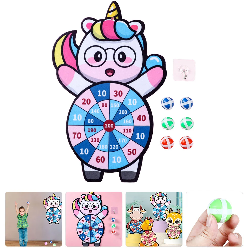 

Sticky Ball Dart Board Kids Toys Games Ages 4-8 Boards Goo Cartoon Gift Polyester Throwing Child 8-12