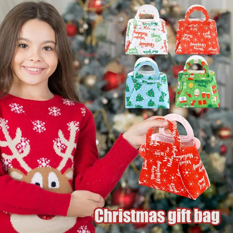 Рождественский Подарочный пакет коробка для упаковки печенья портативная