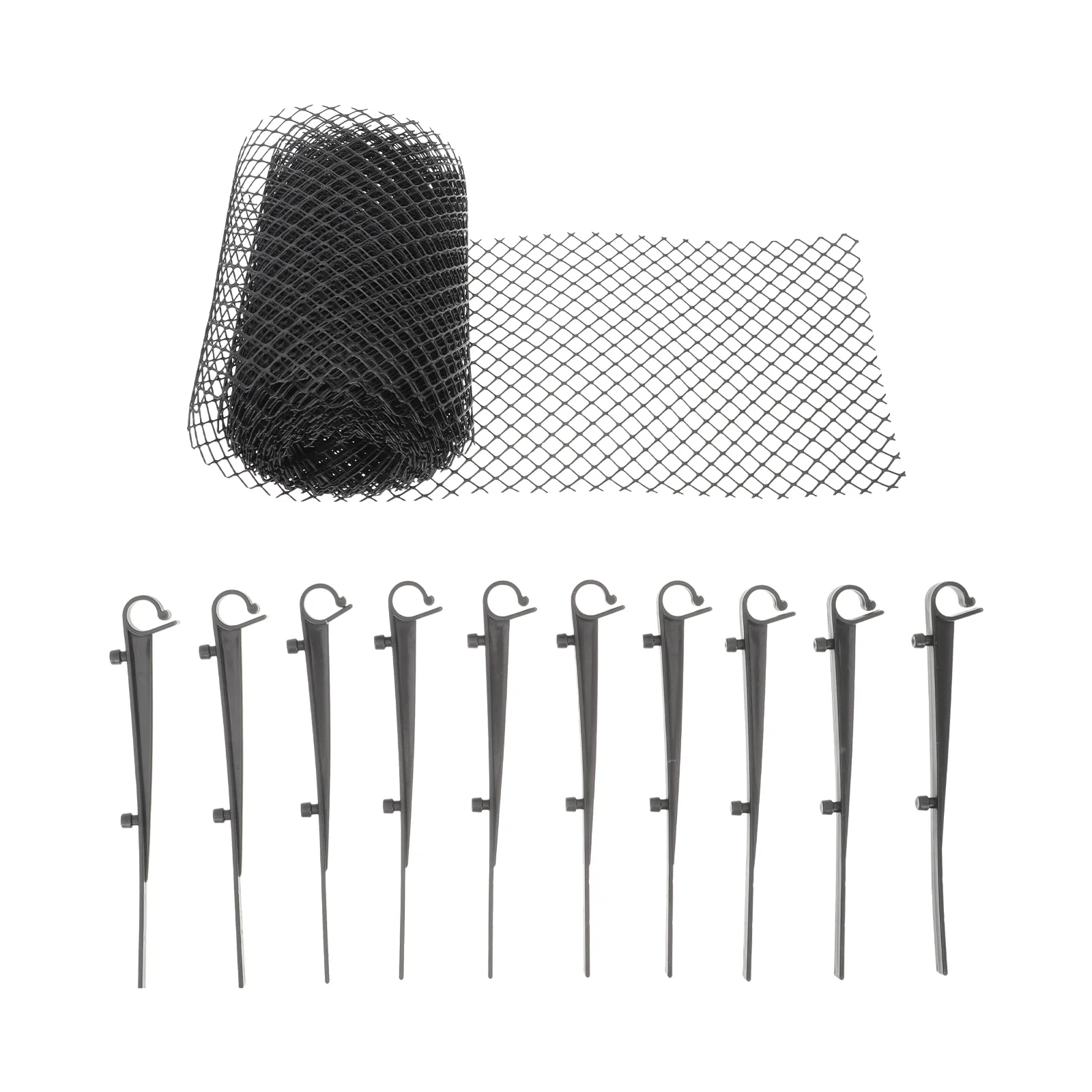 

1 Set of Plastic Gutter Protective Net Household Eaves Net Anti-falling Leaf Net