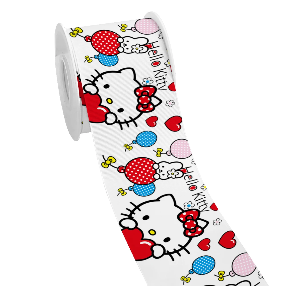 

Японский кошка Hello Kitty печатная корсажная лента для упаковки подарков Сделай Сам шитье искусство 10 ярдов атласная лента