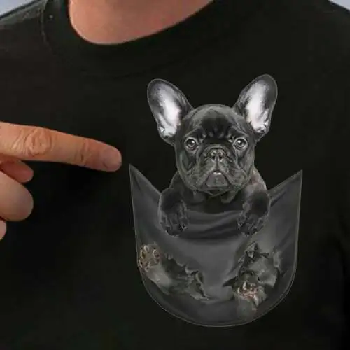 

French Bulldog In Pocket t Shirt Funny Dog Lover t Shirt Dog Mom Gift