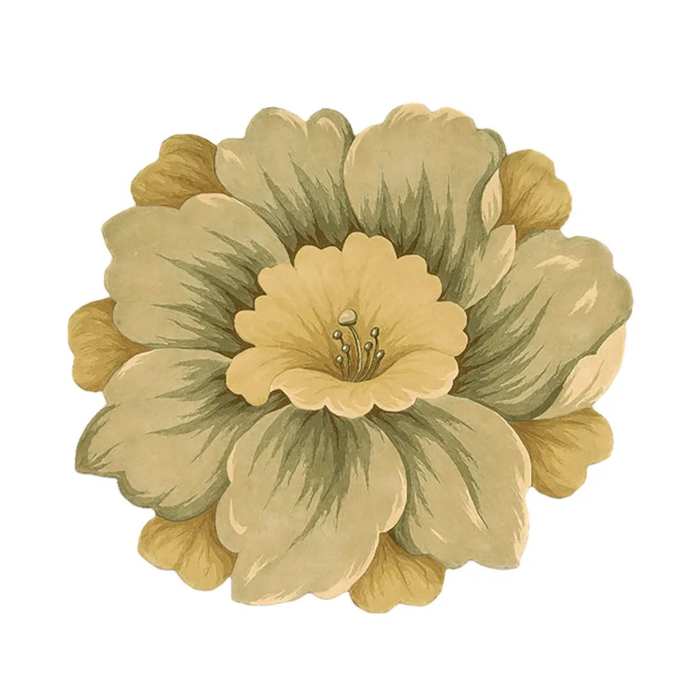 

Decorative Modern Round Flower Carpet Living Room Area Rugs Bedroom Bedside Computer Chair Rug Absorbent Anti-slip Bath Mat
