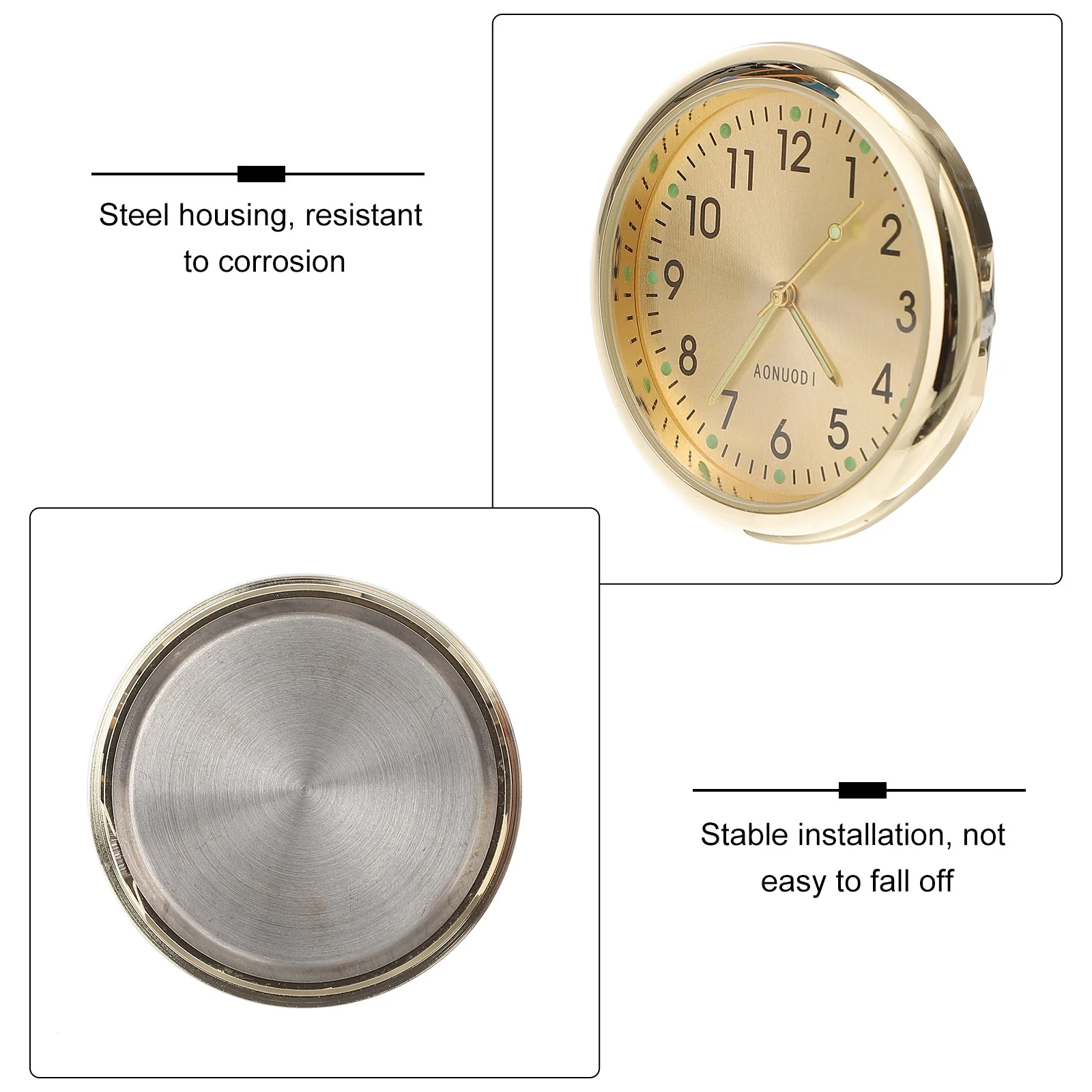 

Automotive Clock Car Clock Car Dashboard Stick On Decorative Durable Clock