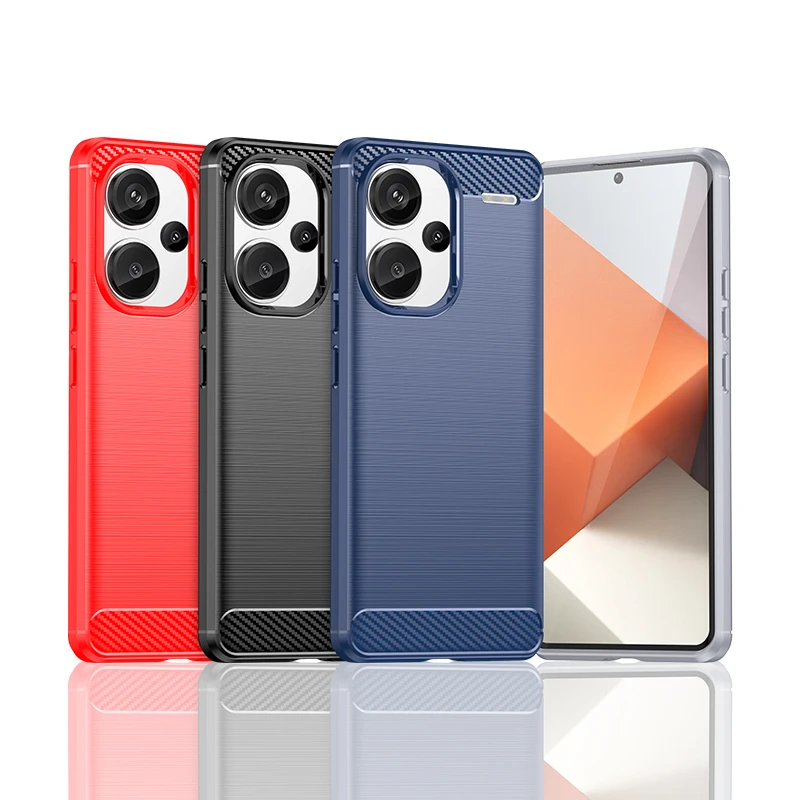Полный чехол для Redmi Note 13 Pro Plus Чехол Силиконовый из углеродного волокна
