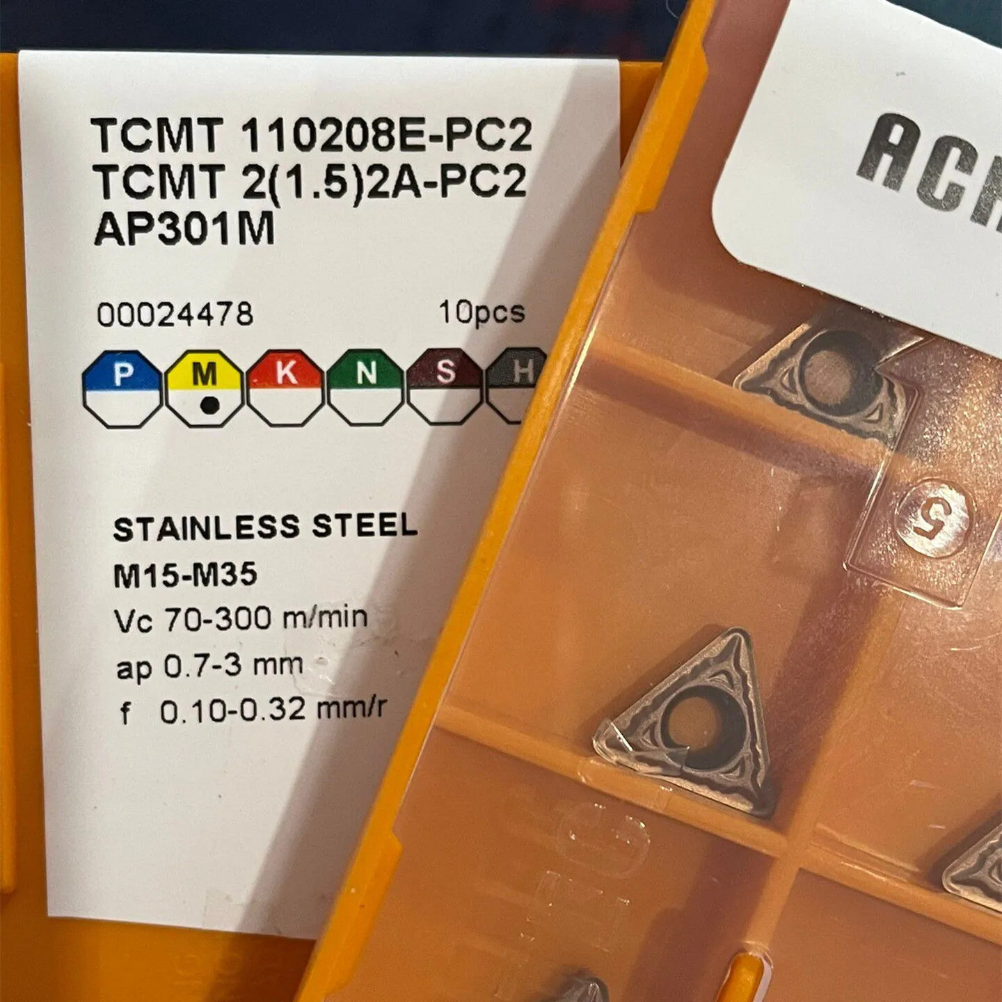 TCMT090204E-PC2 TCMT110202E-PB1 TCMT110208E-PC2 TCMT16T304E-PC2 AP301M карбидные вставки для нержавеющей стали