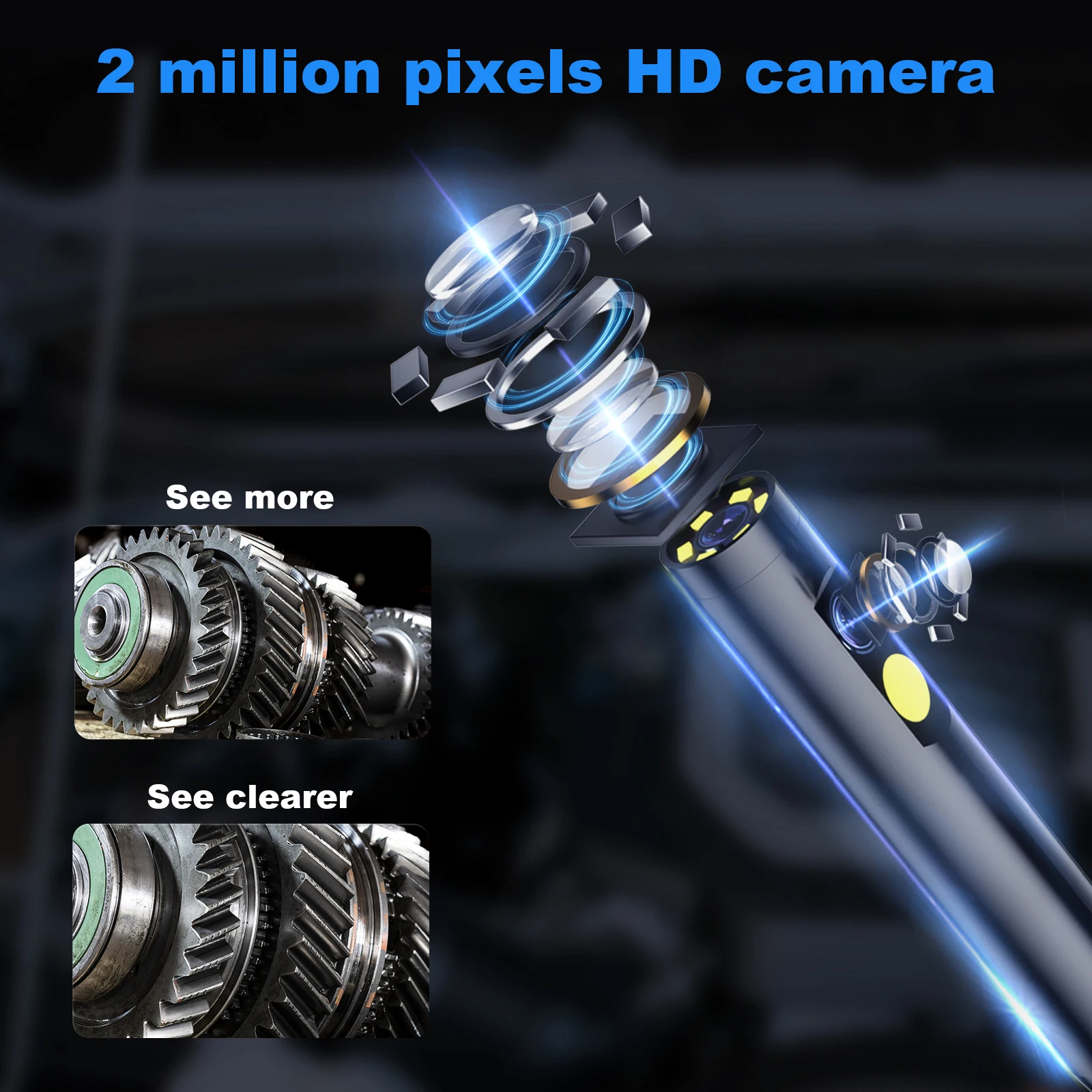 Фото ANESOK 112 автомобильные инструменты портативный эндоскоп 8 мм 5,5 мм HD инспекционная камера гибкая видеобороскопическая камера с экранным монитором №5
