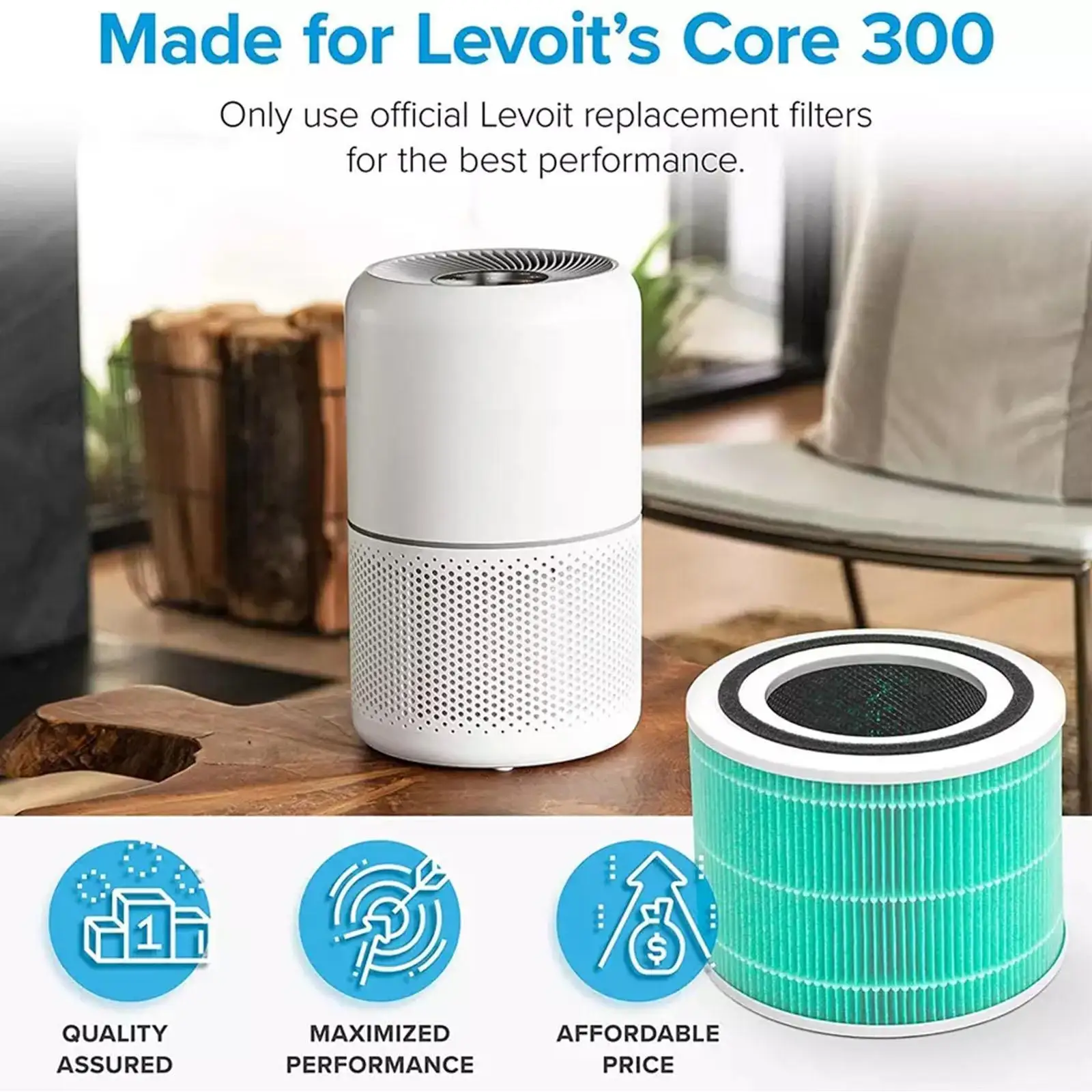 

Air Purifier Filters Cylinder Filter Replacement For Levoit Core 300-rf H13 Hepa And Activated Carbon High-efficiency Pre-f V4d0