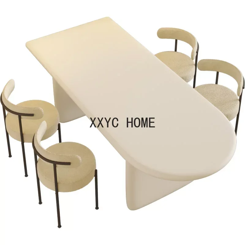 Минималистичные Сланцевые обеденные столы Овальный ретро скандинавский дизайн