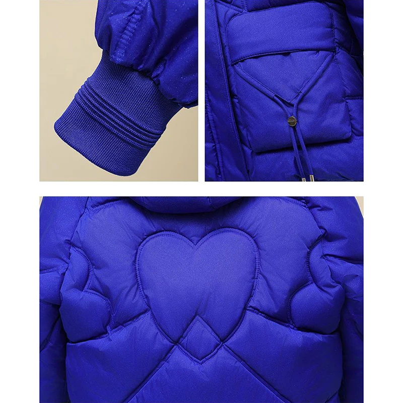 Пуховая куртка с хлопковой подкладкой для женщин Свободное пальто толстая