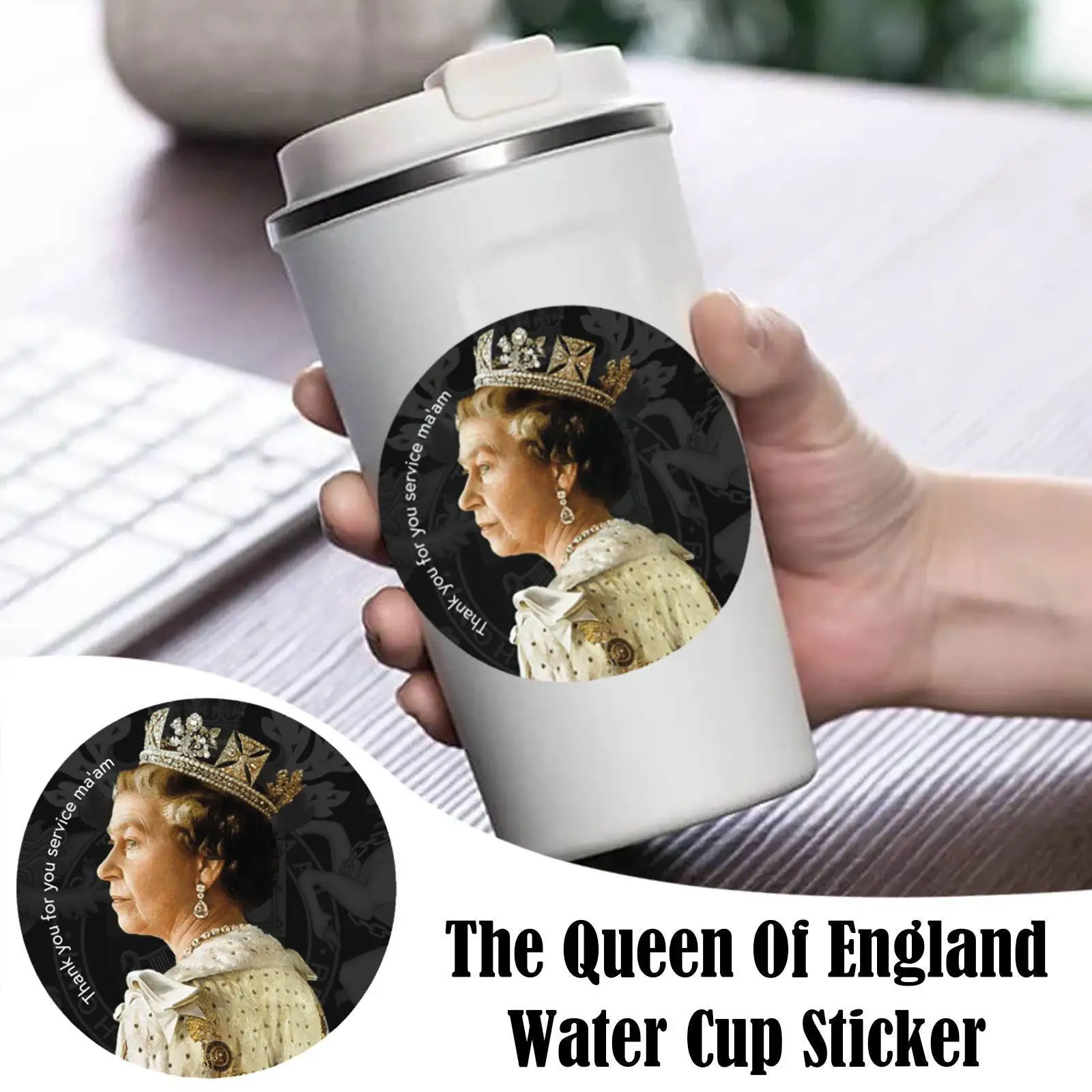 

1pc Thank You For Your Service Ma'am Queen Elizabeth II Souvenirs Sticker Commemorating Queen Elizabeth II 1926 - 2022 Stic I6G1