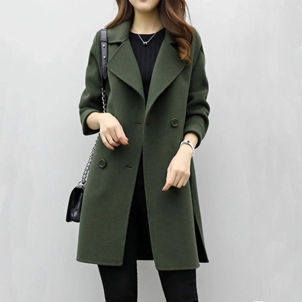 2021 outono inverno longo casaco de la feminino warmness xxl elegante preto la outwear
