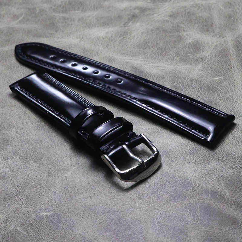 Dermis Black Premium Strap 18mm 19mm 20mm 21mm 22mm True Belt Wrist Band Cow Genuine Leather Men Replace Watchband Watch Chain