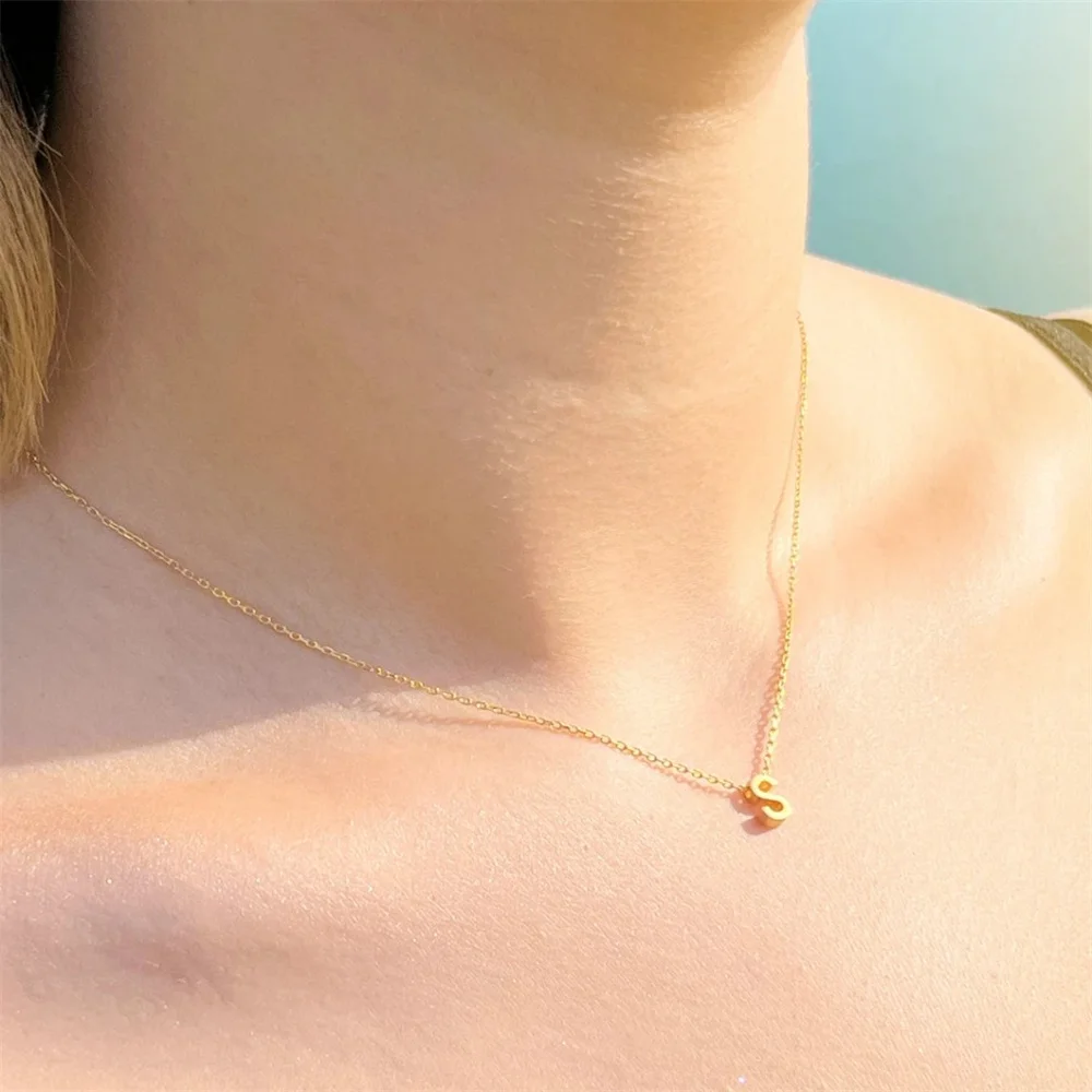 

Custom Name Initial Necklace Stainless Steel Gold Letter Pendant Choker for Women Charm Clavicle Chain Jewelry Birthday Gifts