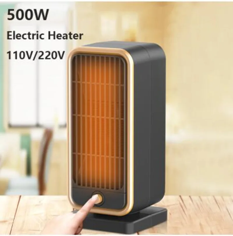 

500W PTC Ceramic Heater Portable Fan Heater 110V/220V Lectric Winter Hot Air Warmer Room Warmer Machine Quick Heat US/EU Plug