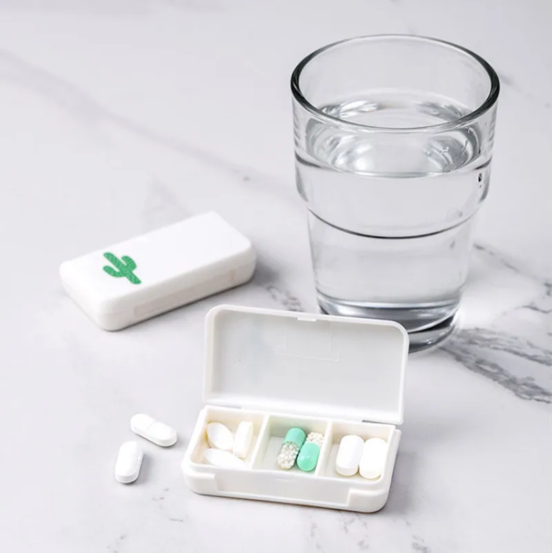 3 Grids Mini Pill Case Plastic Travel Medicine Box Cute Small Tablet Pill Storage Organizer Box Holder Container Dispenser Case images - 5