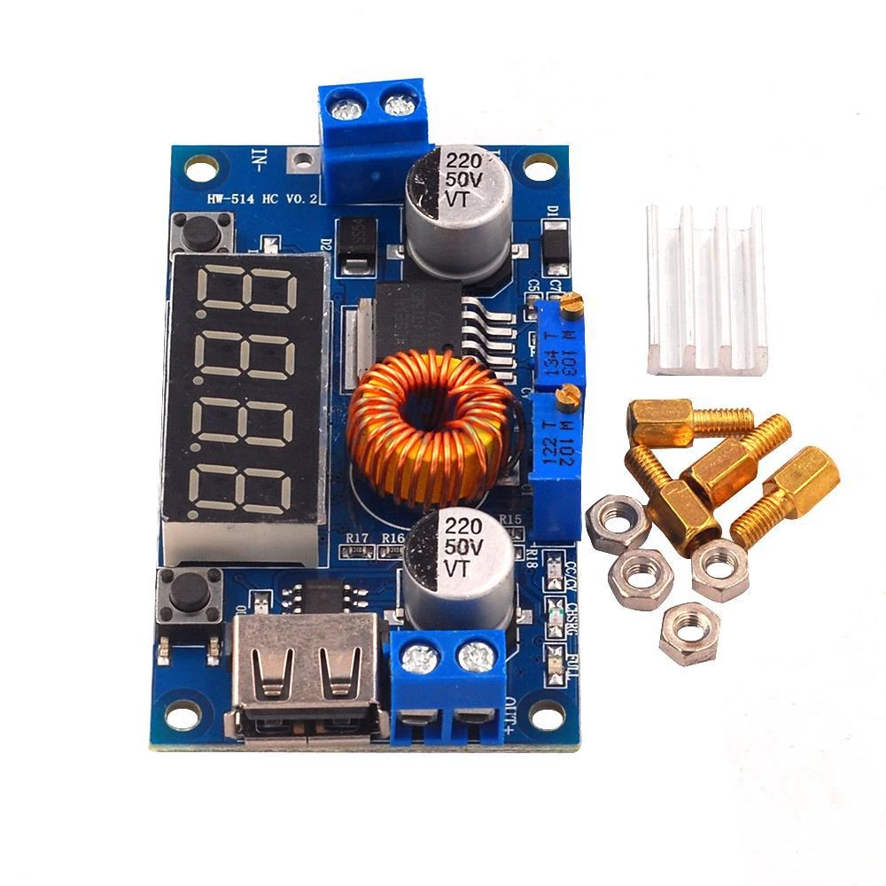 DC-DC XL4015 5A Digital LED Drive Lithum Battery Charger Module CC/CV USB Step Down Buck Converter With Voltmeter Ammeter