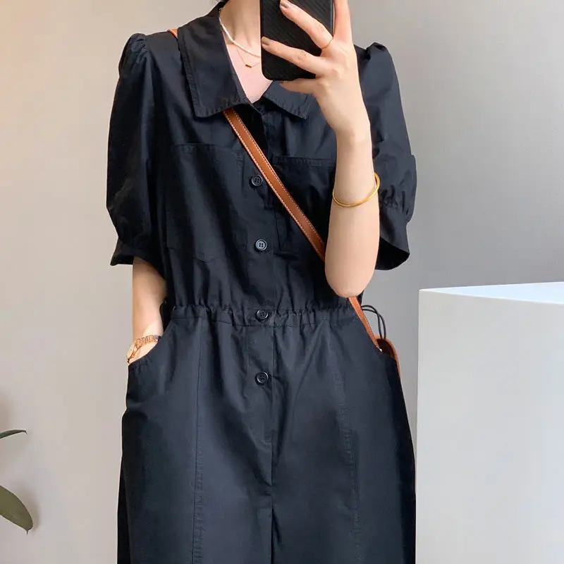 

Women Clothing Summer Cargo Shorts Sexy Buttons Pocket Short Sleeve Rompers&Playsuits Casual Jumpsuit Ropa Para Mujer