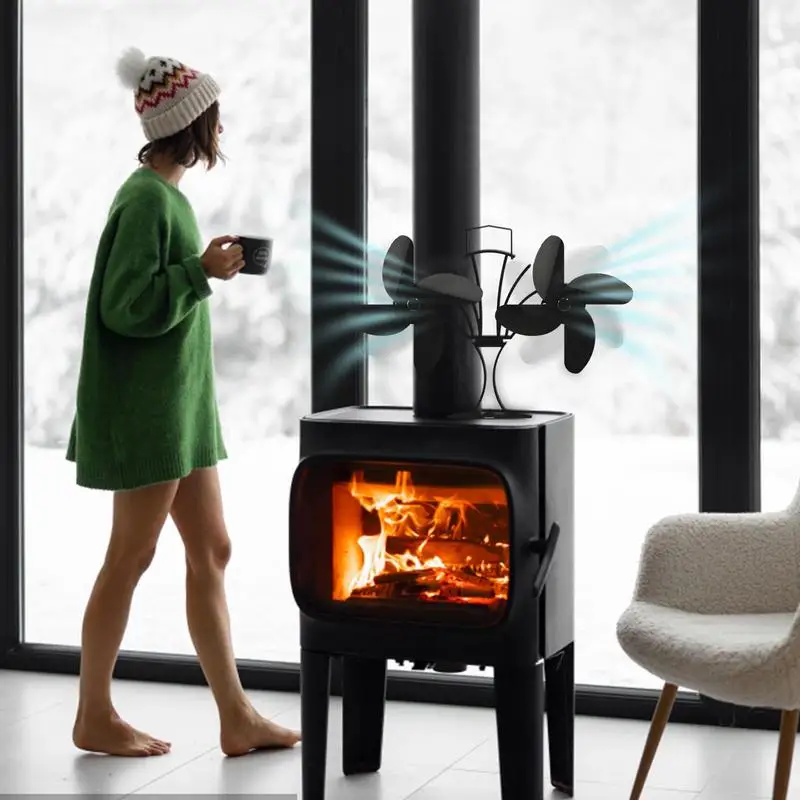 

Eco-fan Quiet Fireplace Fan Log Wood Burner Stove Fan Mini 5/8 Blade Heat Powered Stove Fan Accessories Tools Winter Warm Home