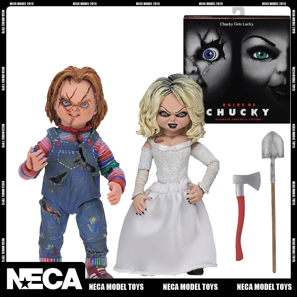 

Original NECA 42114 Bride of Chucky Ultimate Chucky and Tiffany 2 Pack 7 Inch Action Figure Collection Model Toy Christmas Gift