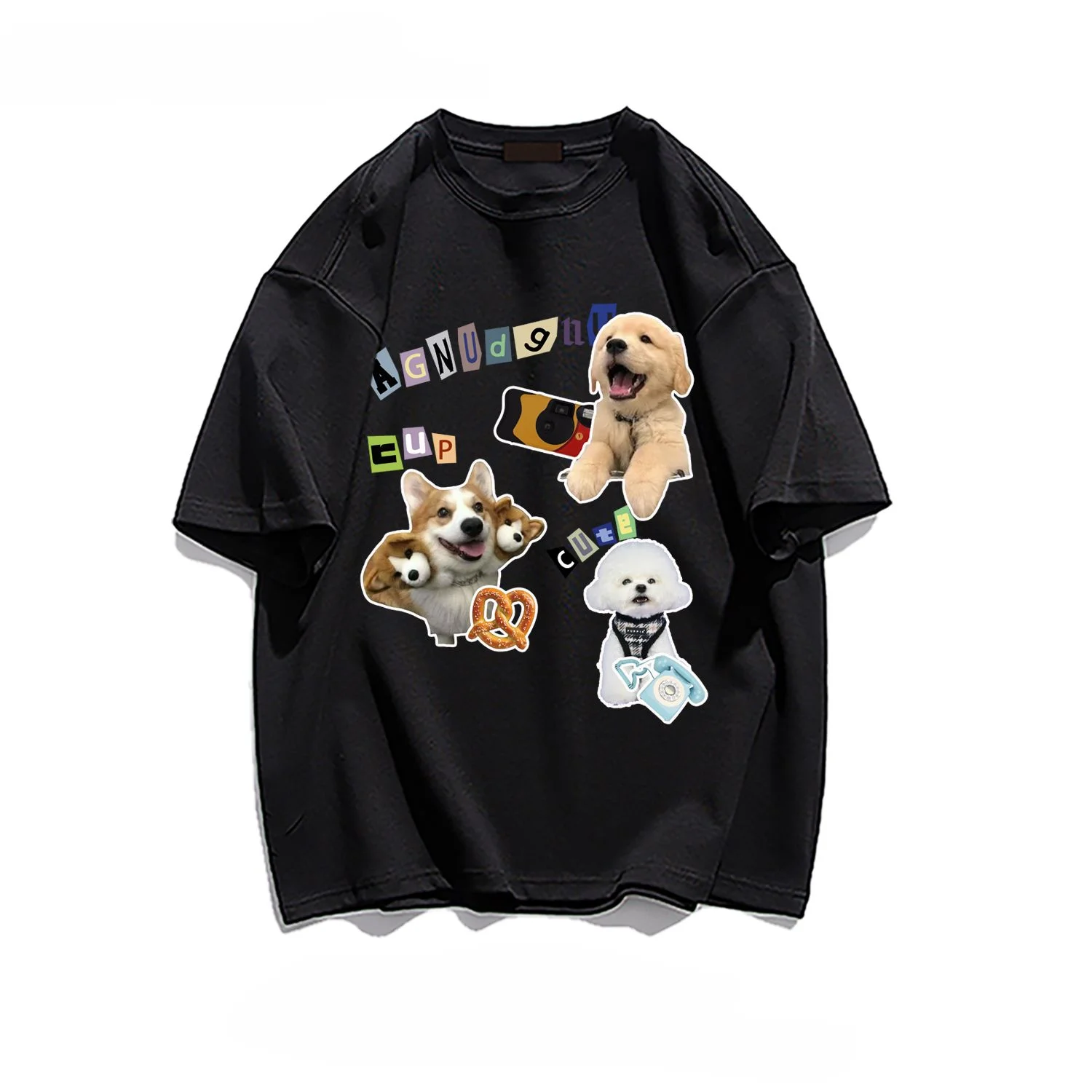 

Футболка с круглым вырезом и мультяшным принтом, y2k