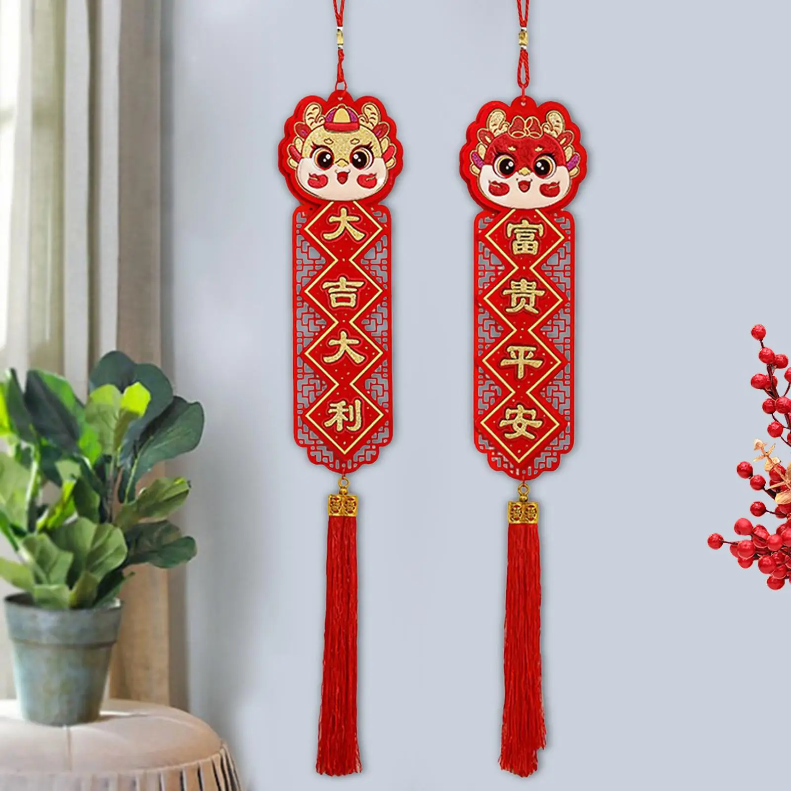 2x новогоднее подвесное украшение традиционная флокированная ткань с Новым годом