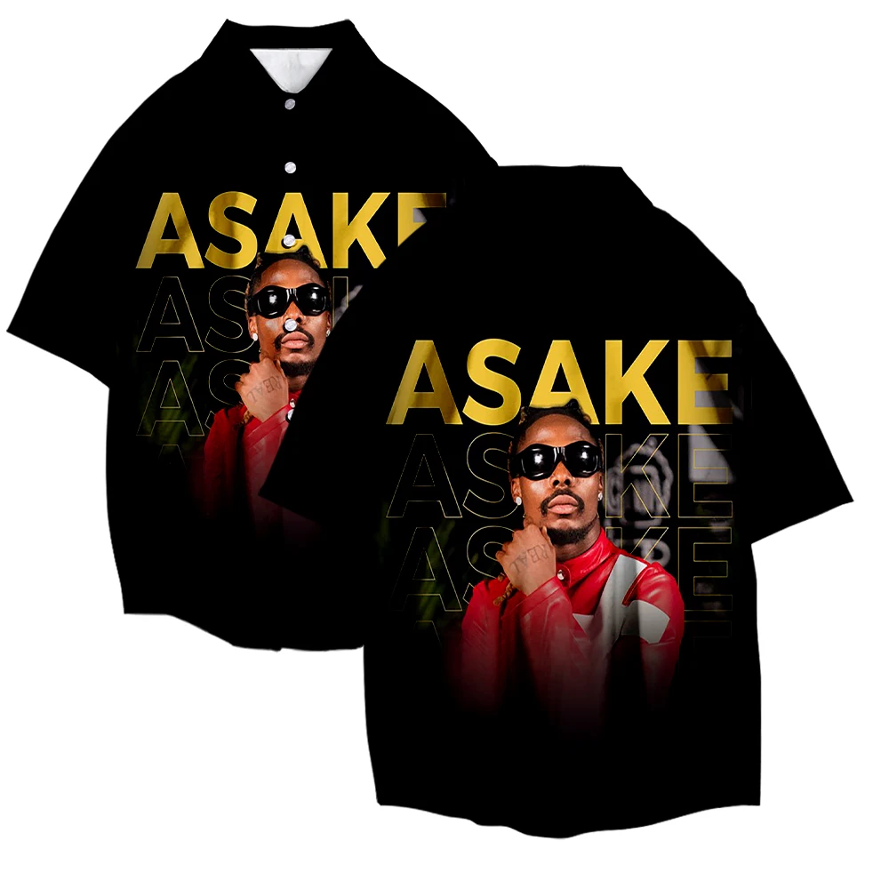 Asake 2023 летние свободные Дышащие Модные топы с 3d принтом мужские и женские рубашки