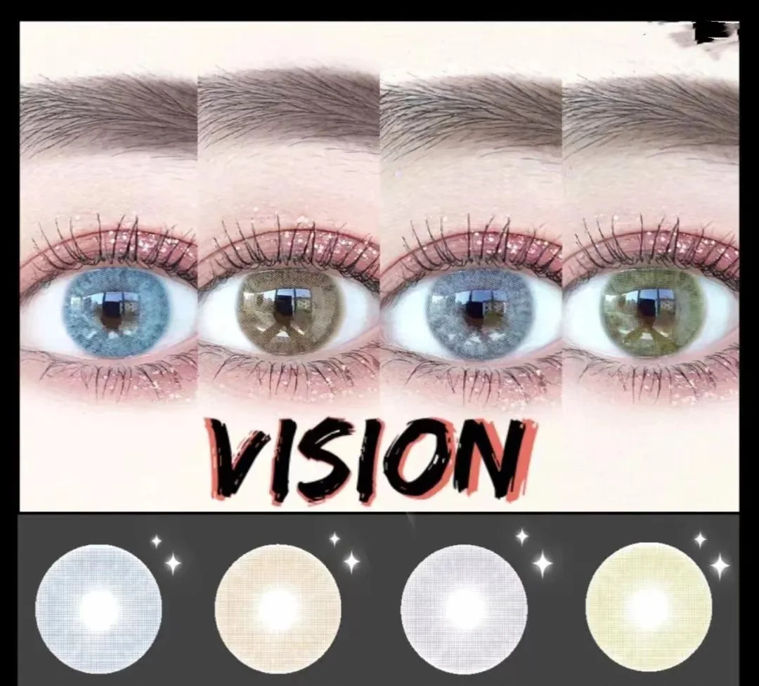 

Heavens Crystal Blue Green Natural Colored Contact Lenses For Eyes 1Pairs Stylish Beauty Colorful Make Up Pupil Yearly Use